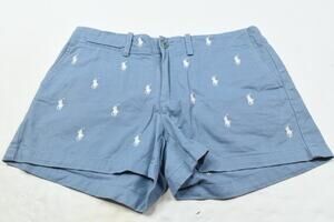 Ralph Lauren Sport Pony Logo Chino Shorts Womens 4 Blue Cotton Casual